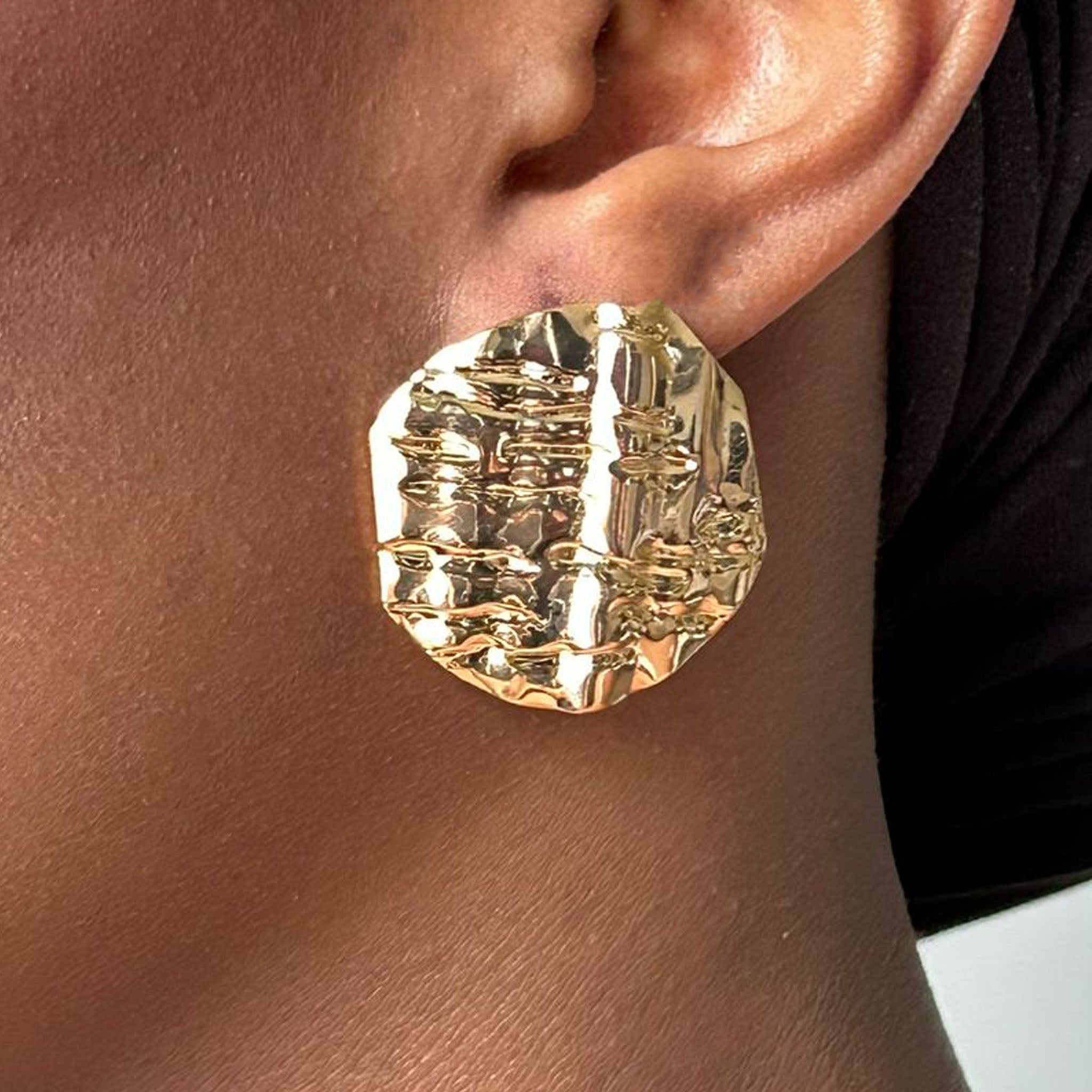 Sym | Boucles d'oreilles dorées en acier inoxydable