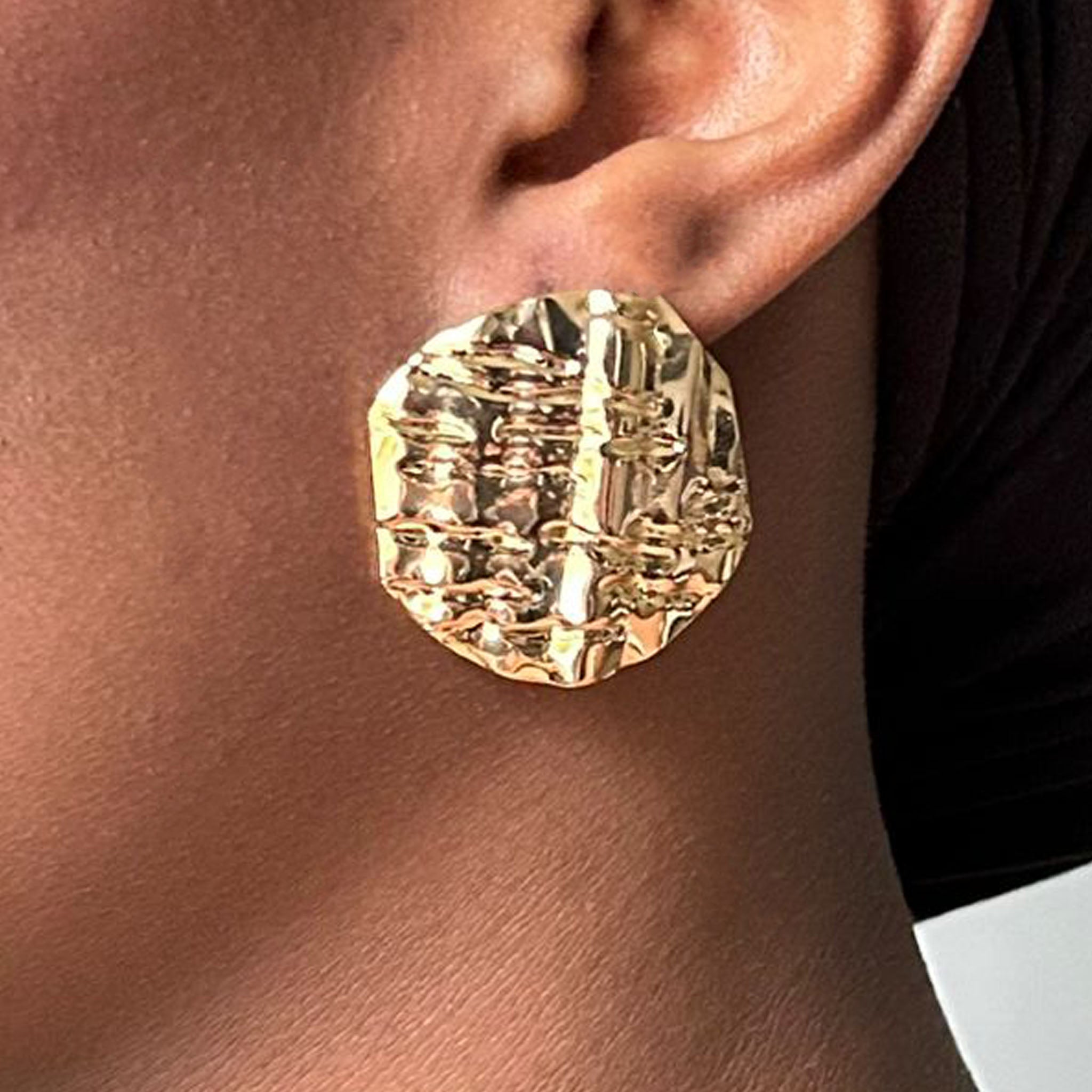 Sym | Boucles d'oreilles dorées en acier inoxydable