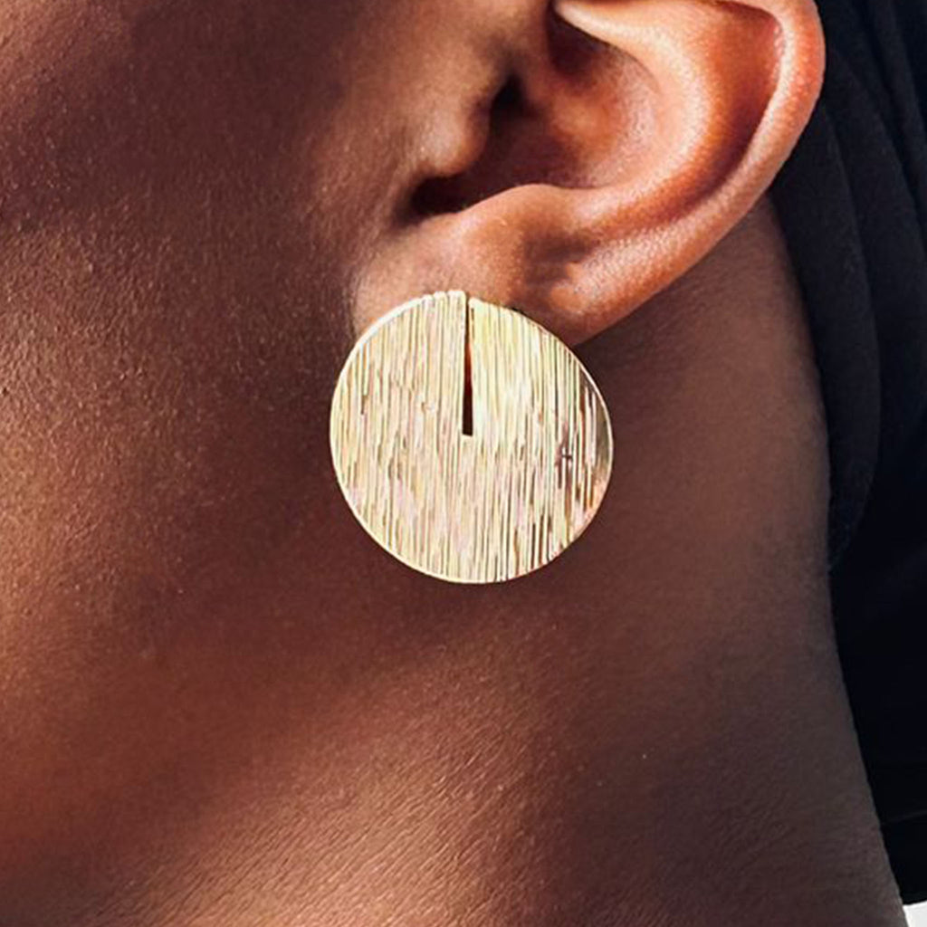 Aïssa | Boucles d'oreilles dorées en acier inoxydable
