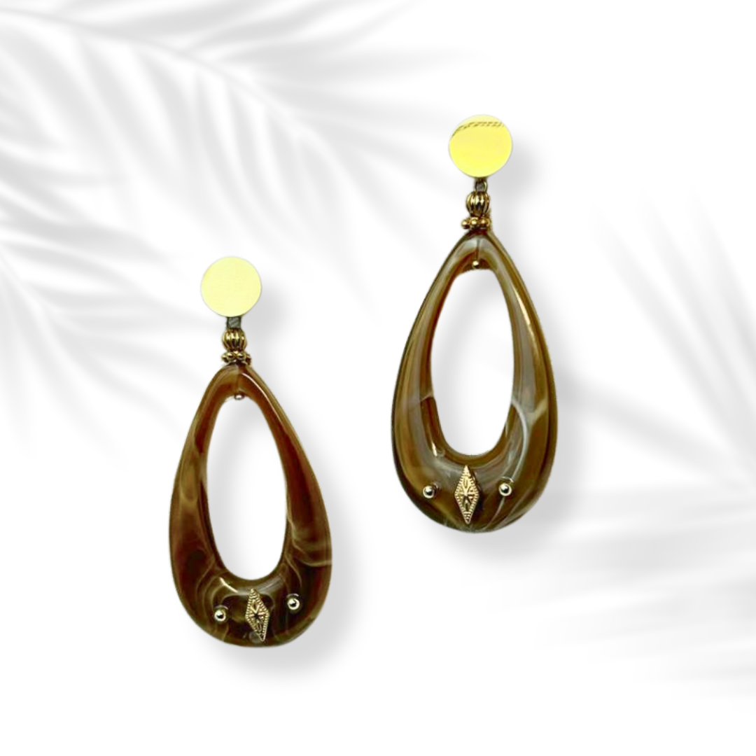 Uzuri | Boucle d'oreille pendante en acier inoxydable