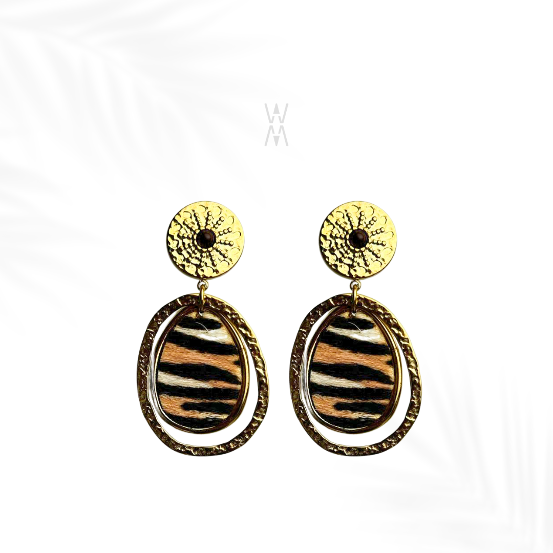 Shujaa | Boucles d'oreilles dorée en acier inoxydable