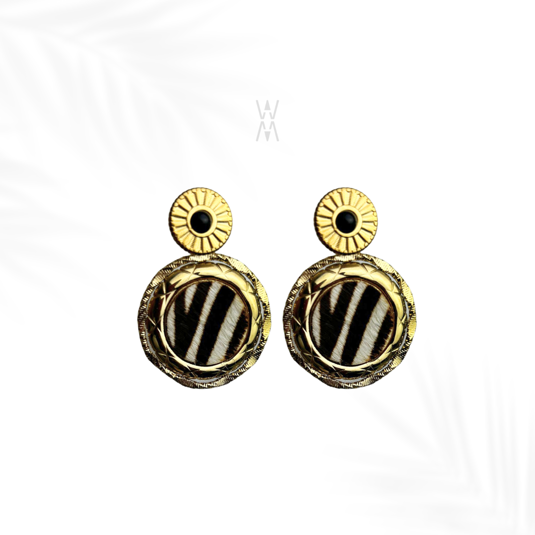 Shujaa | Boucles d'oreilles dorée en acier inoxydable