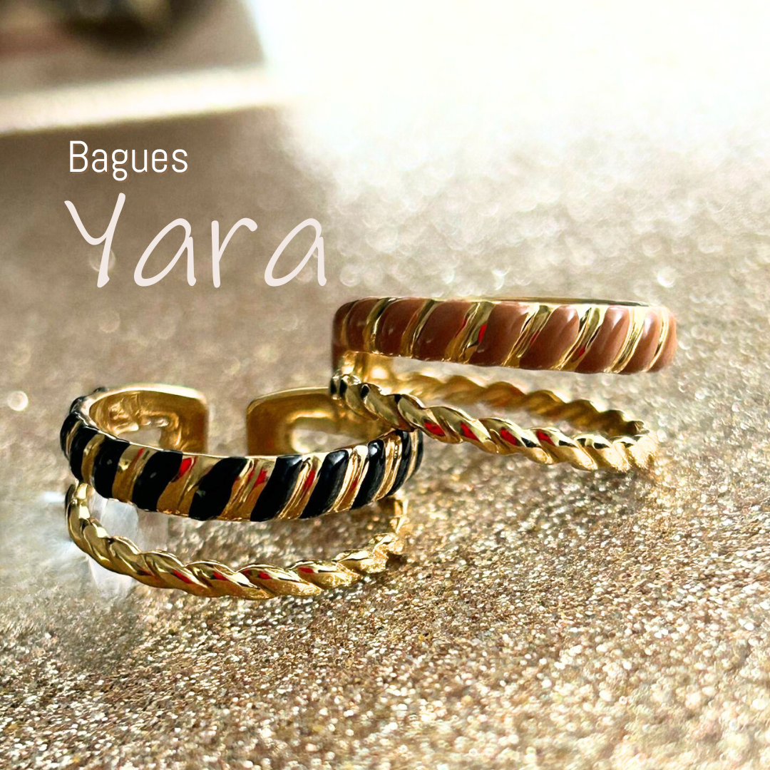 Yara | Bague ajustable dorée en acier inoxydable