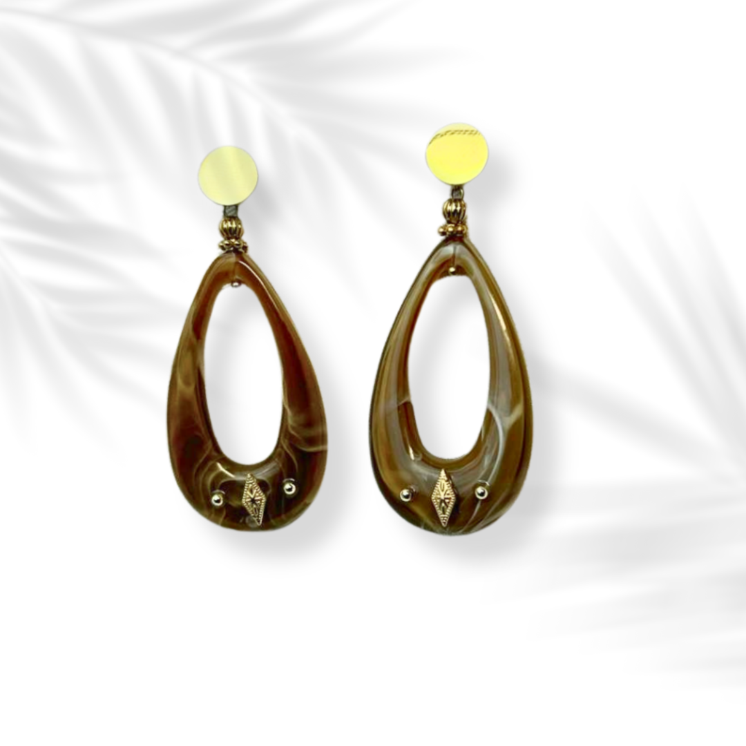Uzuri | Boucle d'oreille pendante en acier inoxydable