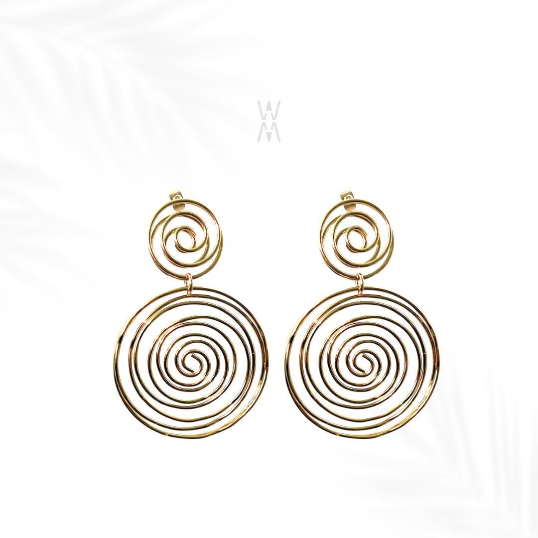 Nakia | Boucles d'oreilles dorées en acier inoxydable