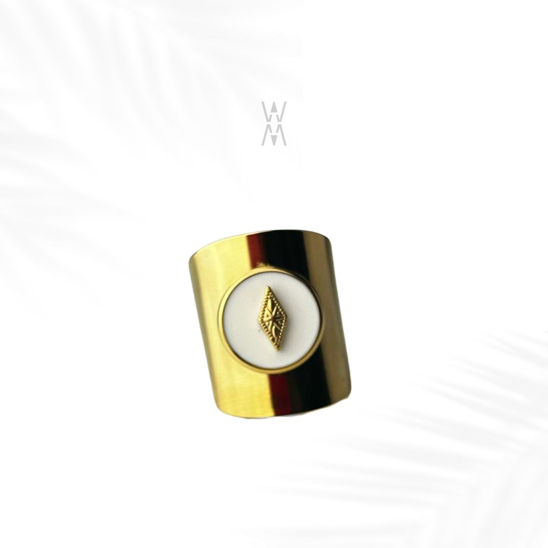 Akoni | Bague dorée ajustable en acier inoxydable