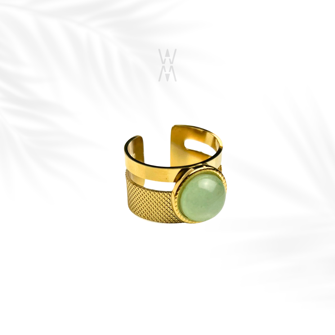 Asha | Bague dorée en acier inoxydable