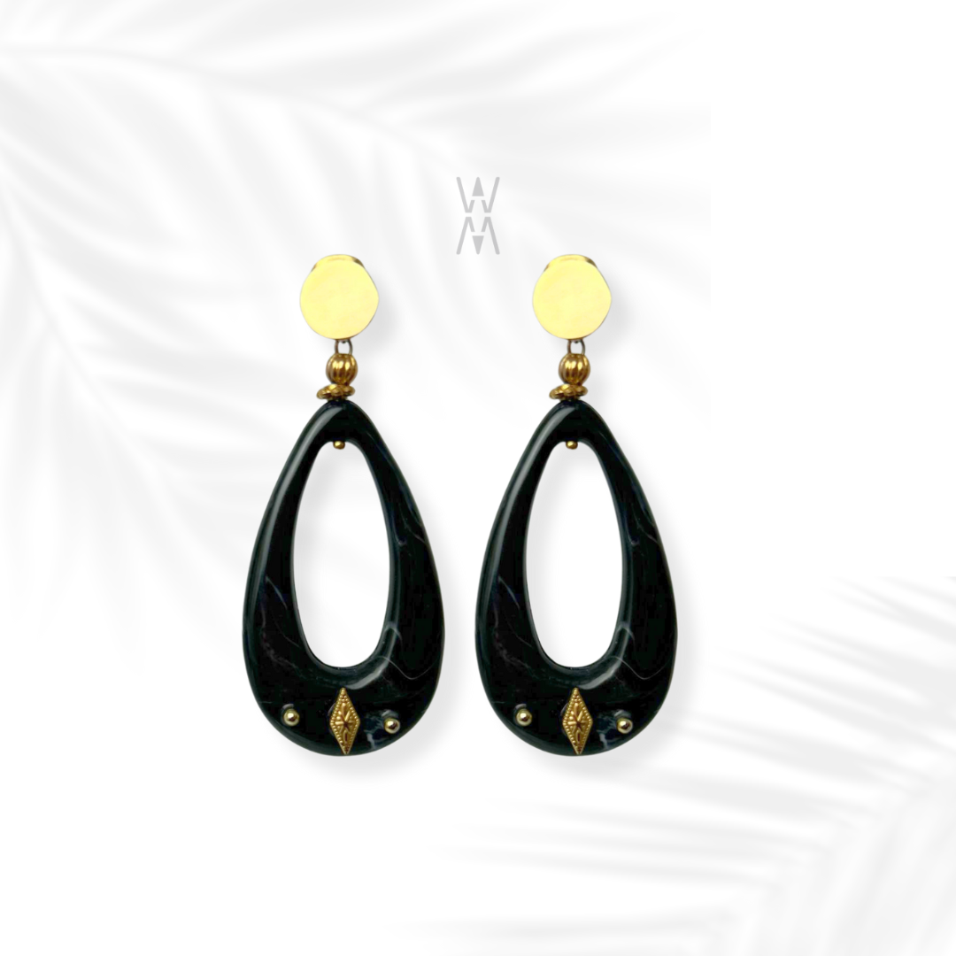 Uzuri | Boucle d'oreille pendante en acier inoxydable