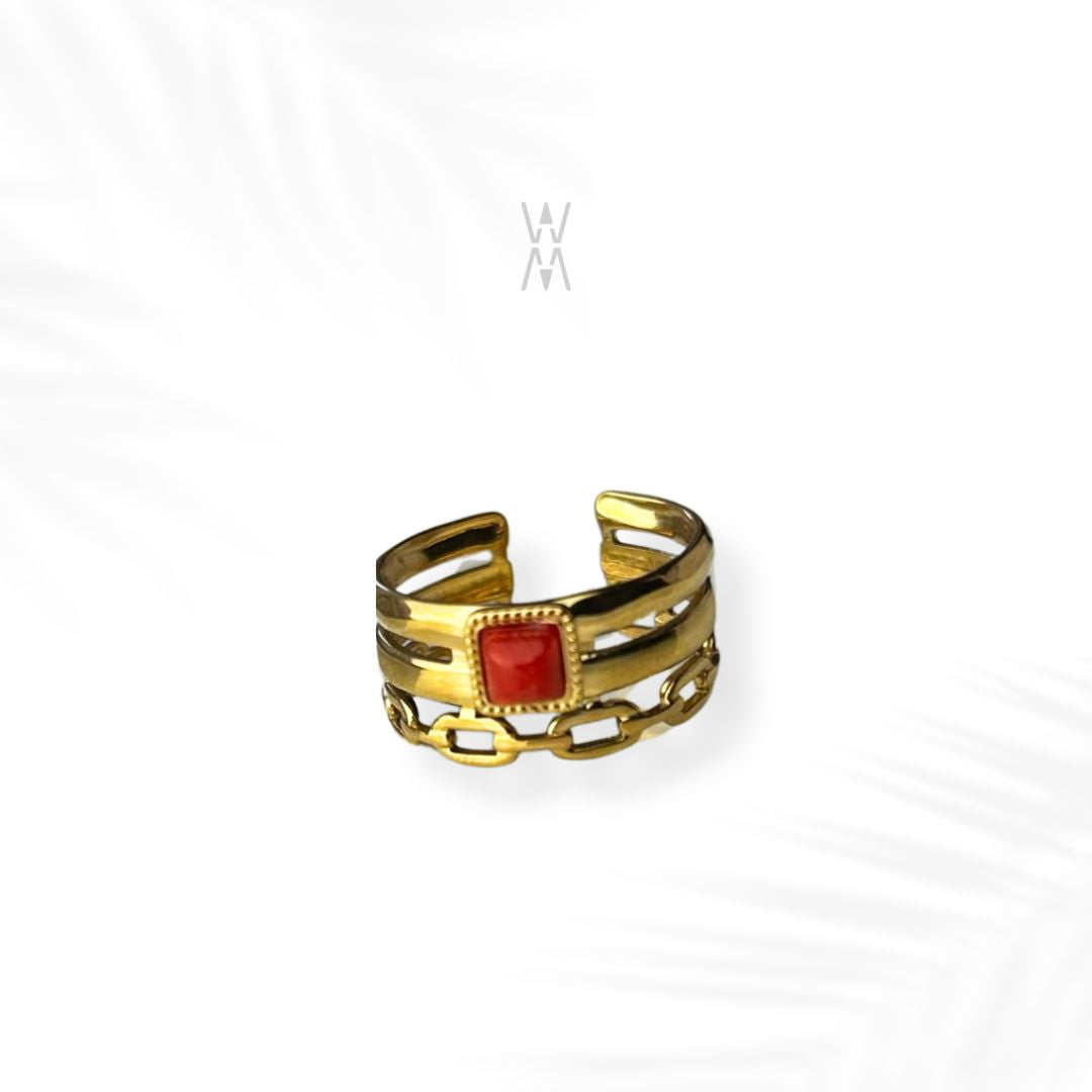Kazi | Bague dorée et acier inoxydable