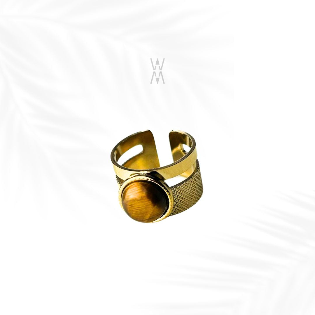 Asha | Bague dorée en acier inoxydable