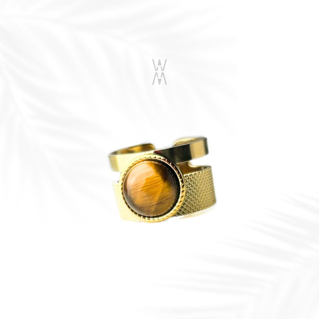 Asha | Bague dorée en acier inoxydable