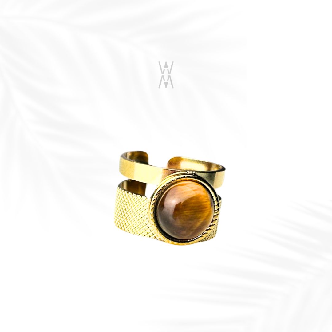 Asha | Bague dorée en acier inoxydable