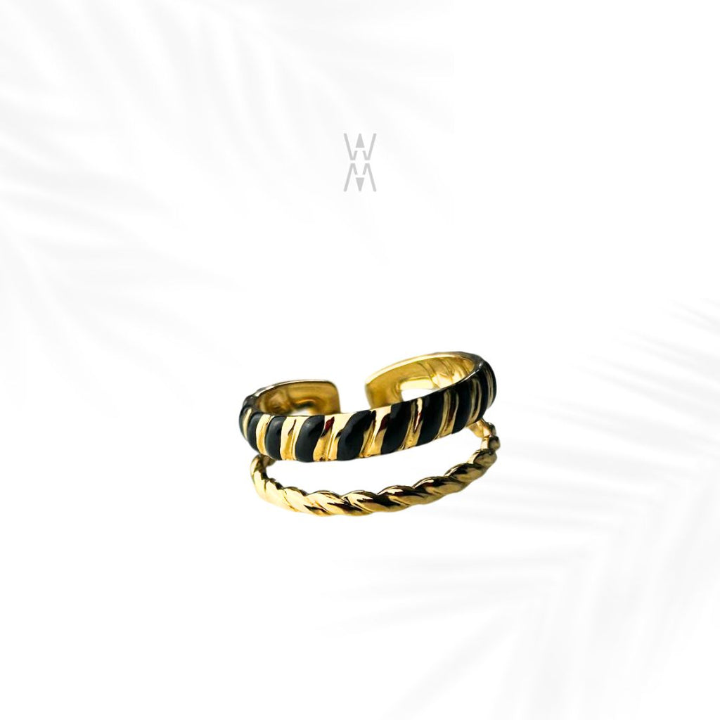 Yara | Bague ajustable dorée en acier inoxydable