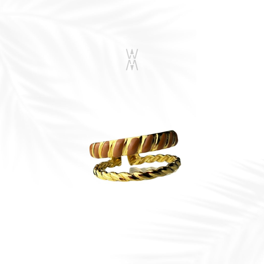 Yara | Bague ajustable dorée en acier inoxydable