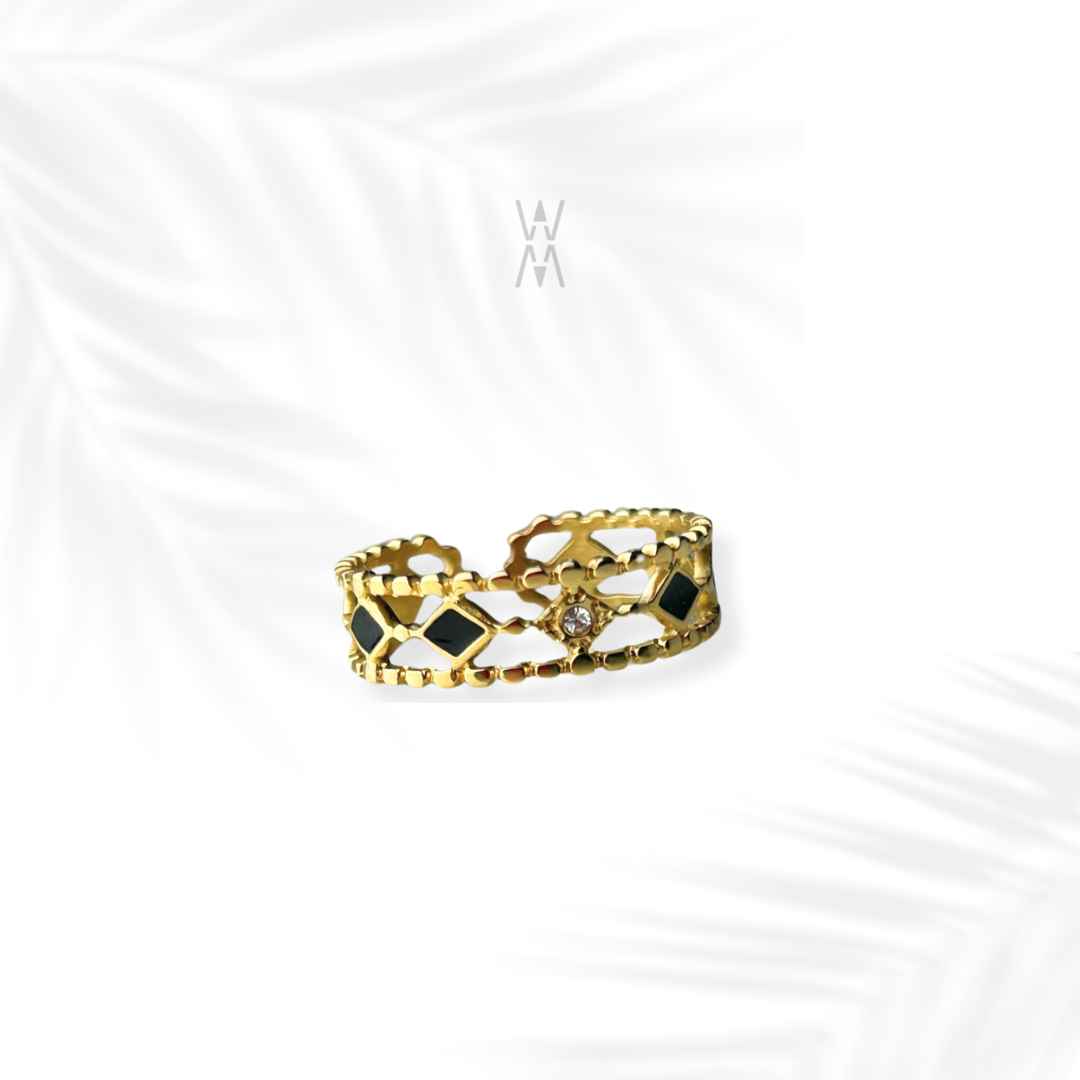 Kunda | Bague ajustable dorée en acier inoxydable