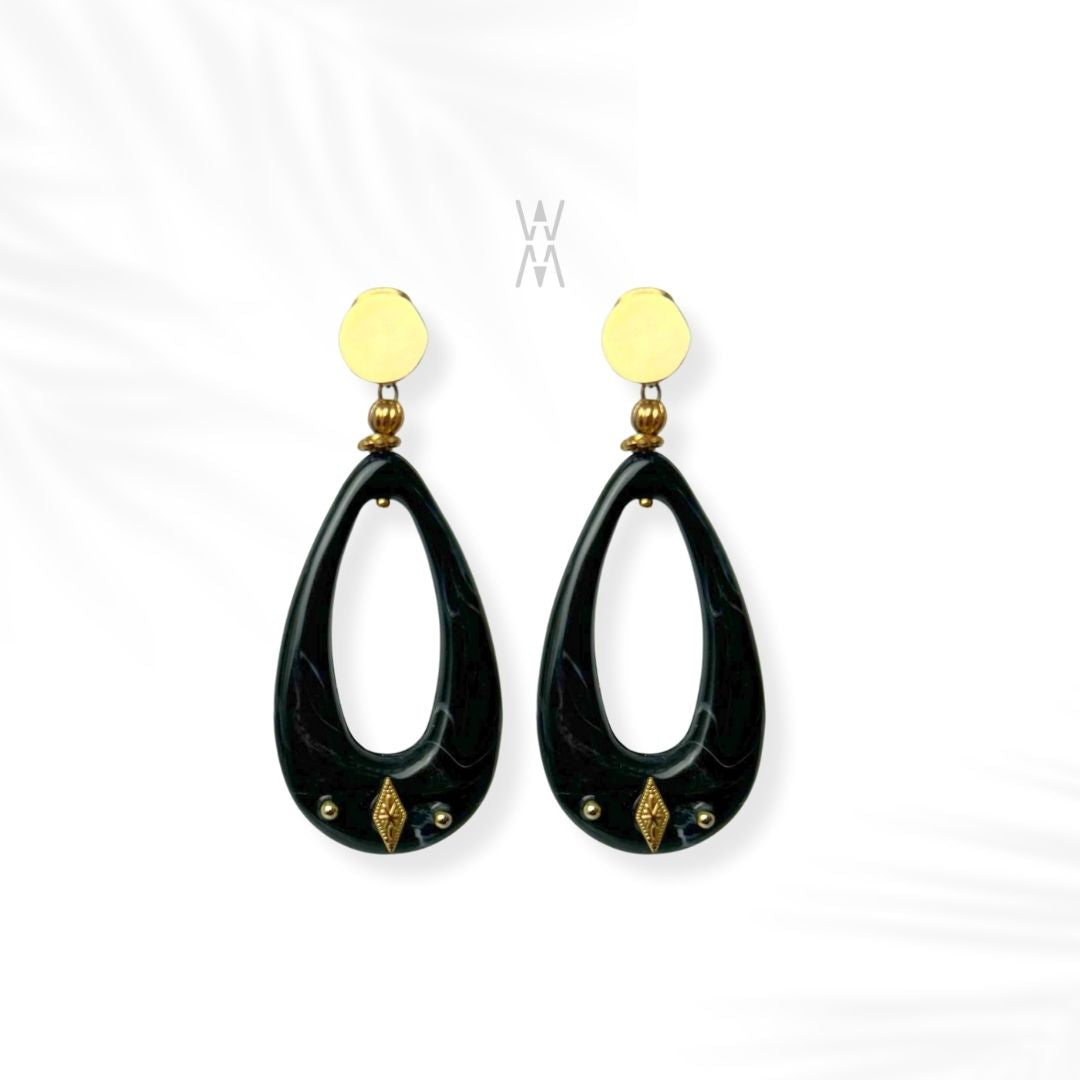 Uzuri | Boucle d'oreille pendante en acier inoxydable