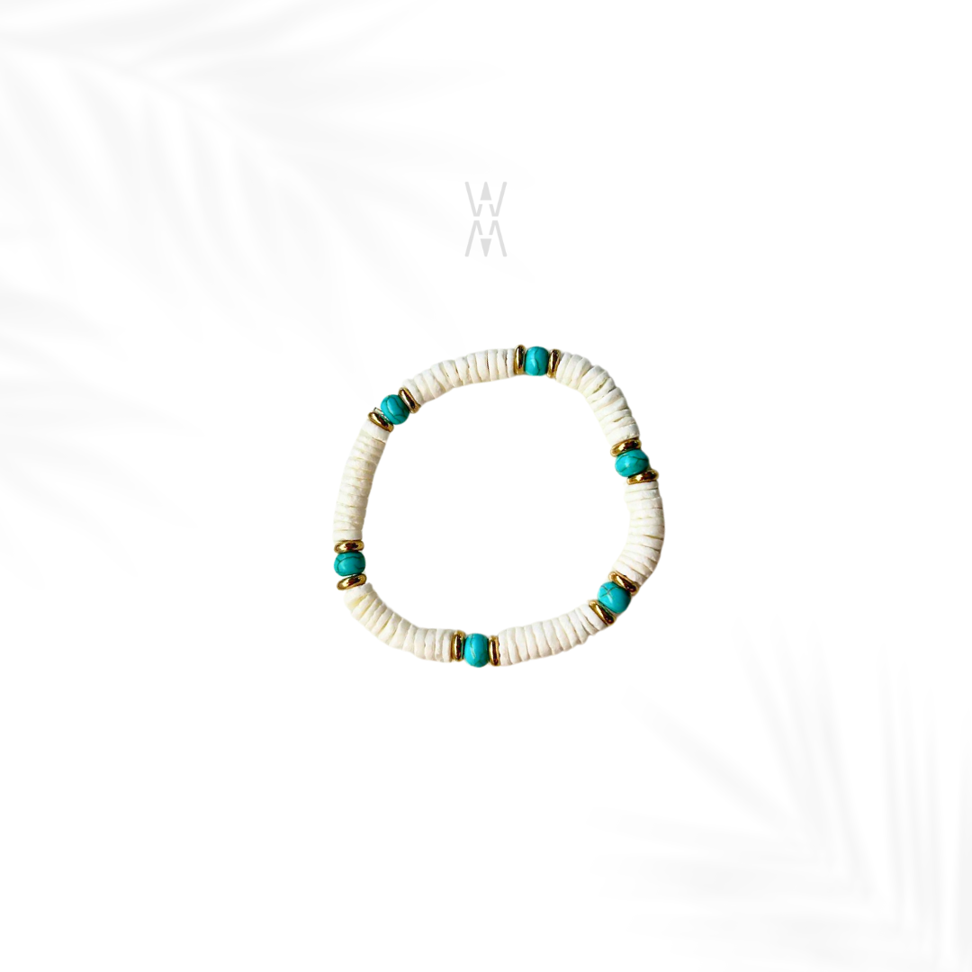 Imani | Bracelet perles Heishi noir et doré