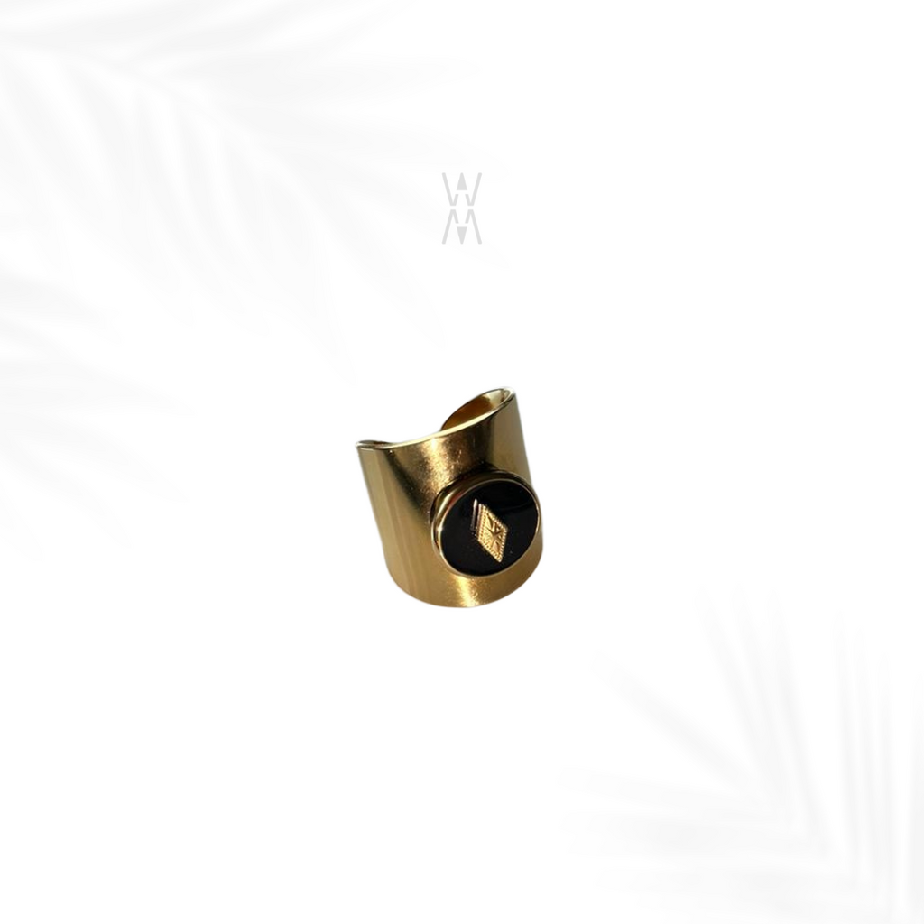 Akoni | Bague dorée ajustable en acier inoxydable