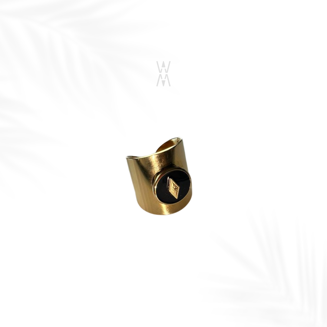 Akoni | Bague dorée ajustable en acier inoxydable