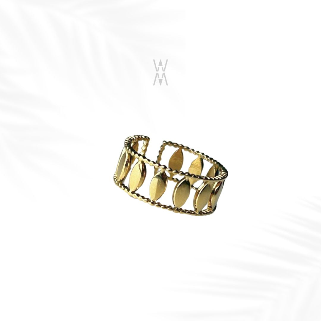 Sigii | Bague dorée ajustable en acier inoxydable