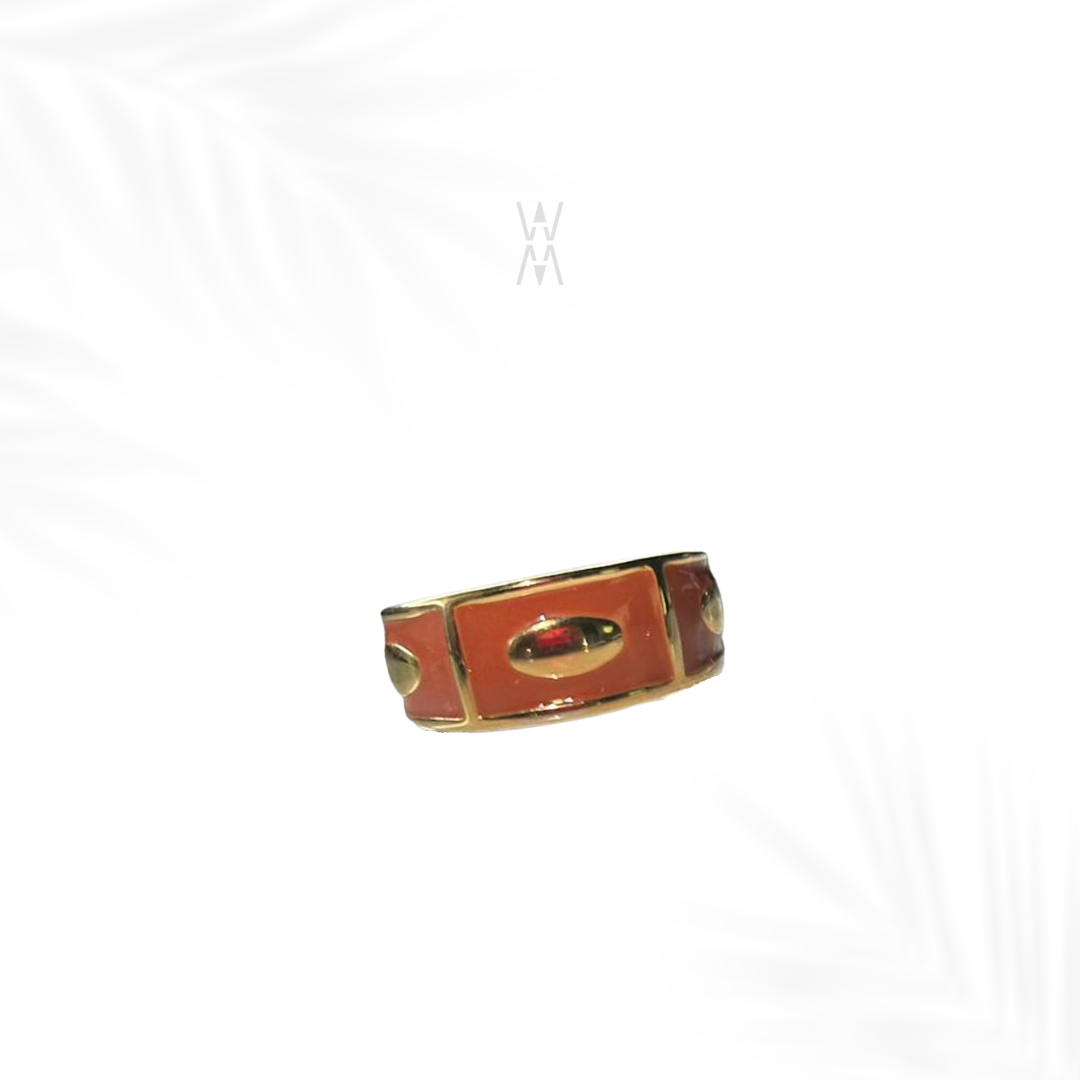 Sanaa | Bague terracota/dorée en acier inoxydable