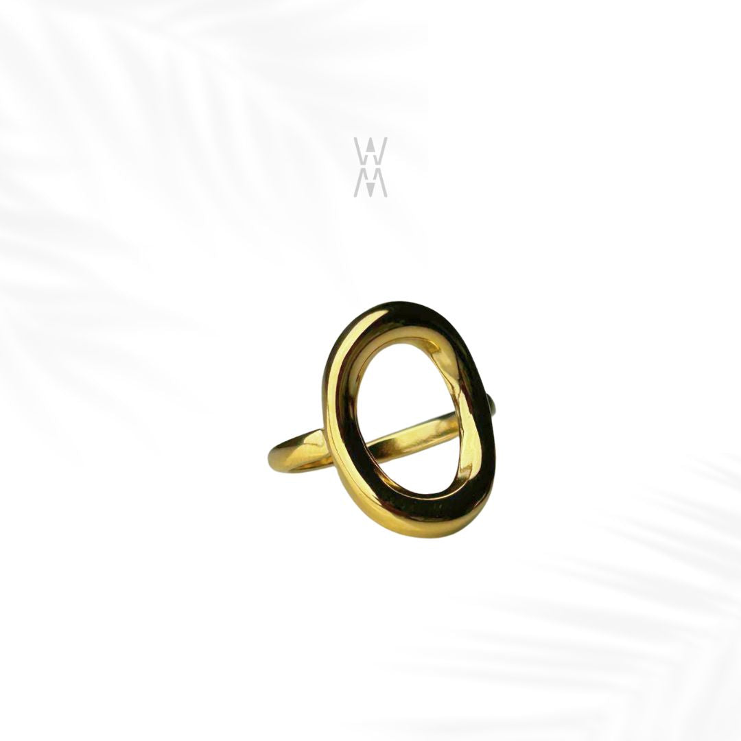 Bisa | Bague dorée ajustable en acier inoxydable