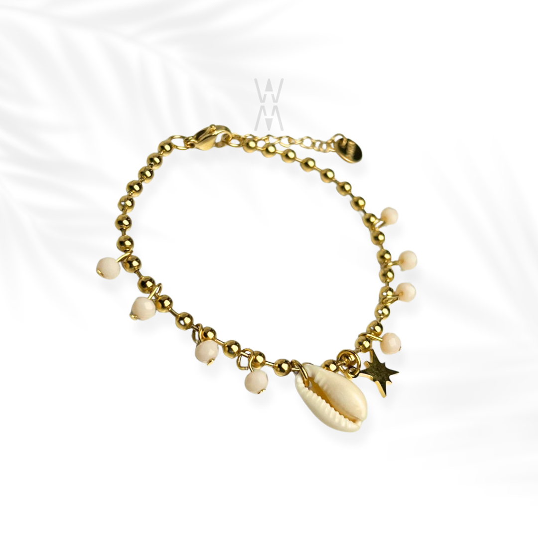 Niouma | Bracelet cauri en acier inoxydable