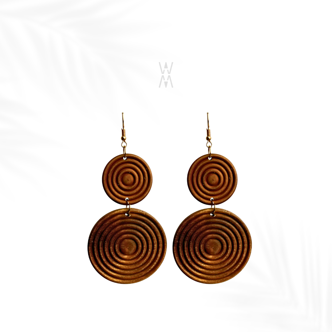Makena | Boucles d'oreilles pendante façon bois