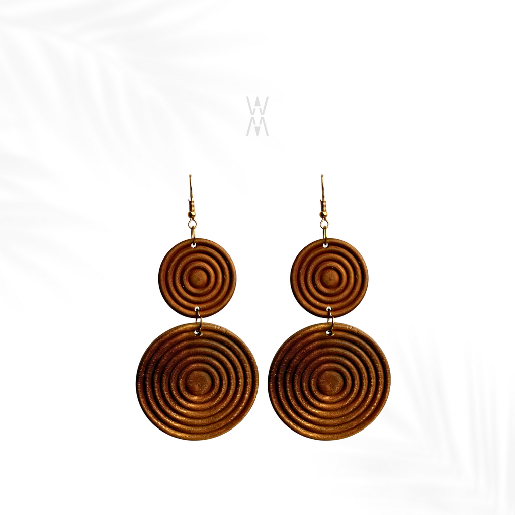 Makena | Boucles d'oreilles pendante façon bois