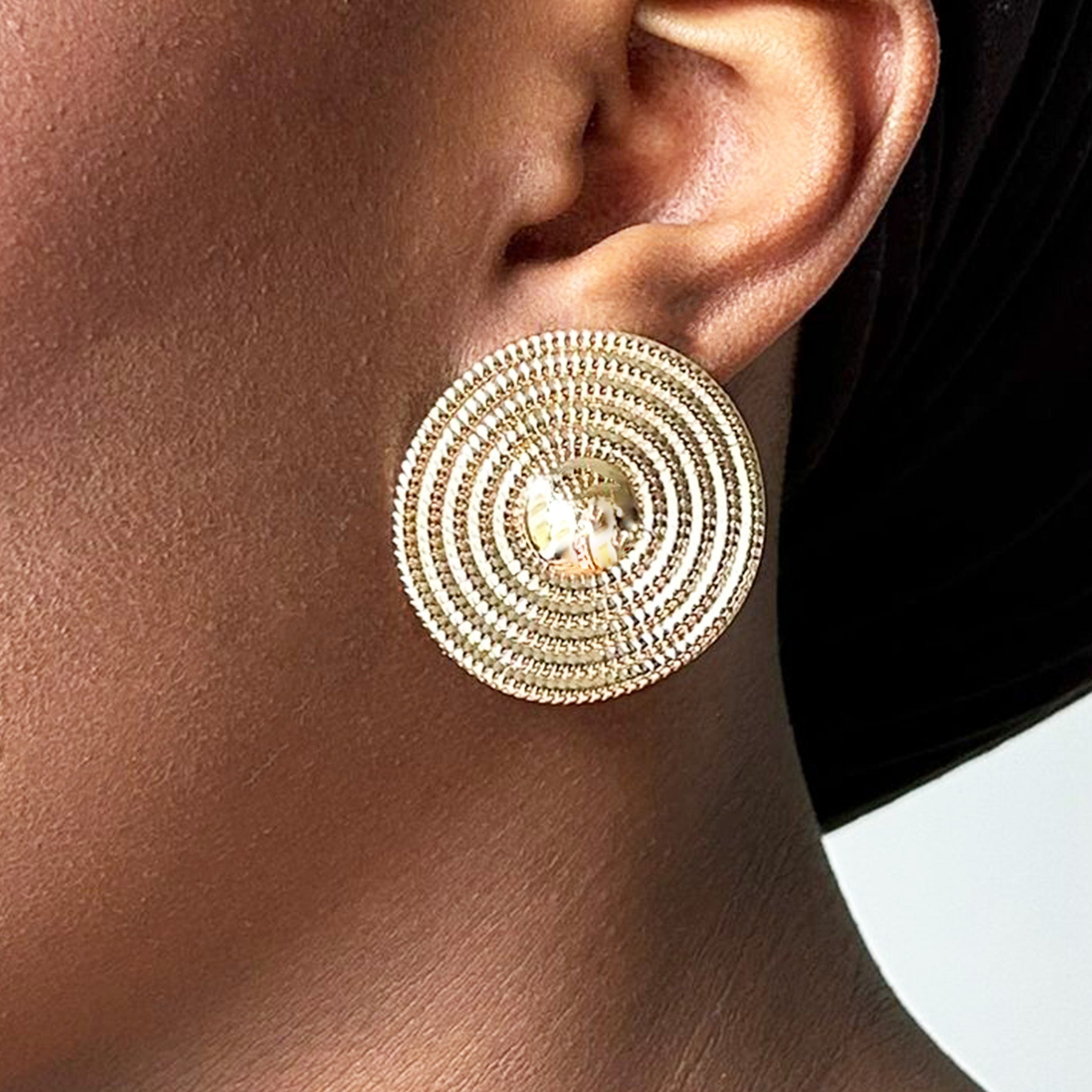 Adiya dorée | Boucles d'oreilles en acier inoxydable