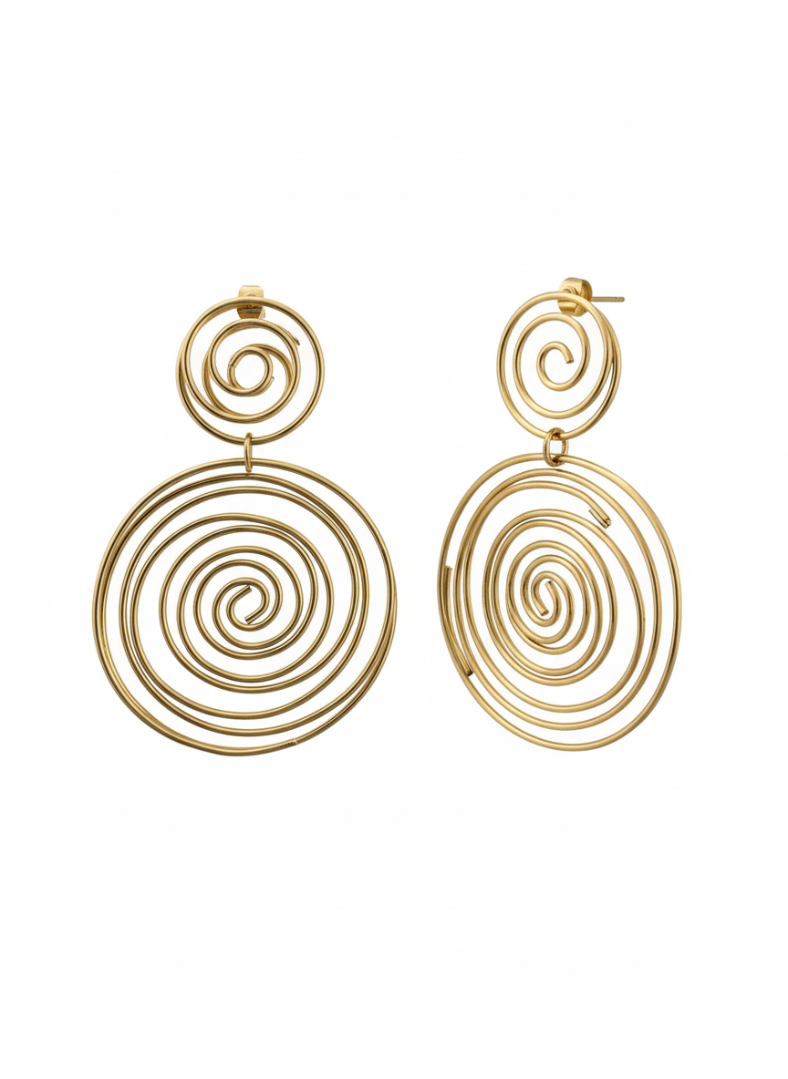 Nakia | Boucles d'oreilles dorées en acier inoxydable