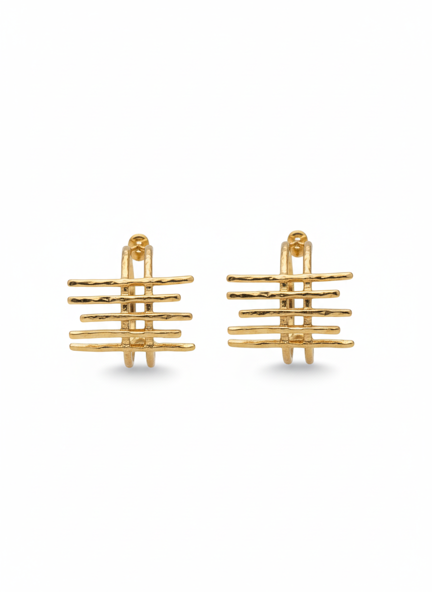 Tarika | Boucle d'oreille dorée en acier inoxydable