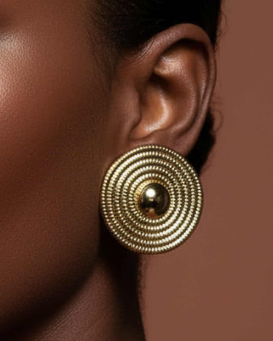 Adiya dorée | Boucles d'oreilles en acier inoxydable