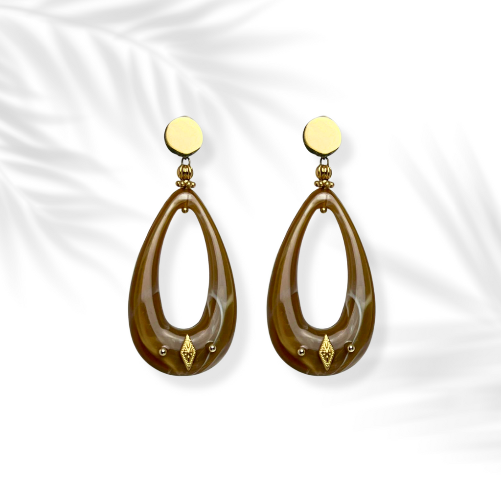 Uzuri | Boucle d'oreille pendante en acier inoxydable
